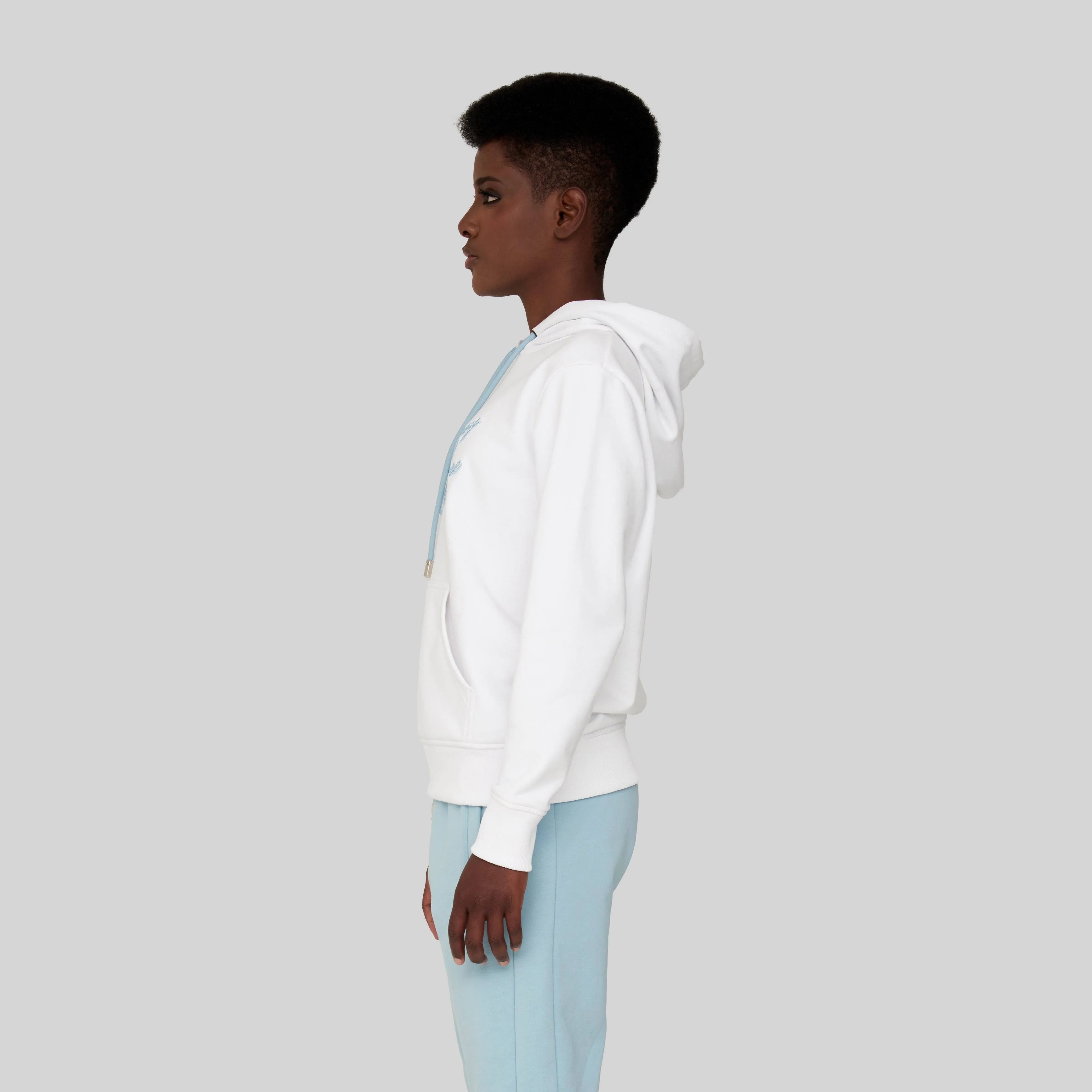 ANFISA WHITE HOODIE | Monastery Couture